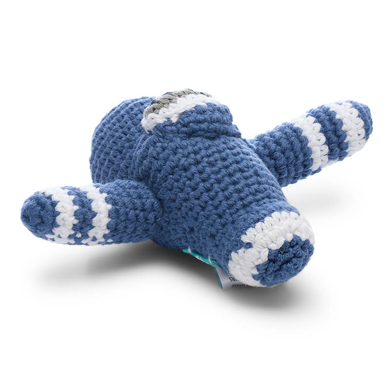 blue baby crochet rattle with eyes buy online from imperial war museums
